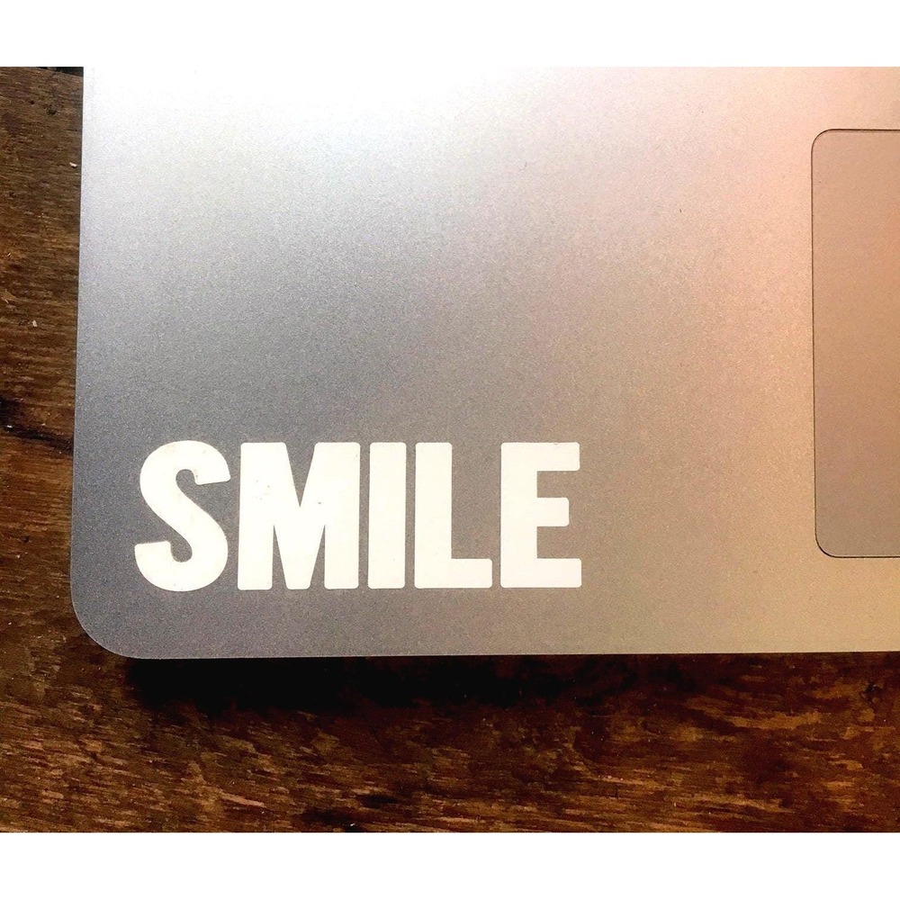SMILE Vinyl Decal Sticker - Positive‎ Quote, Laptop, Car, Window (3x1)